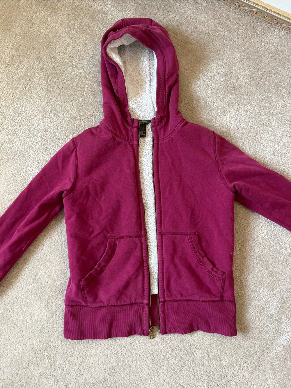 Eddie Bauer Berry Color Fleece Interior Zip Up Jacket
